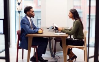 Employer interviewing employee