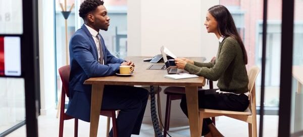 Employer interviewing employee