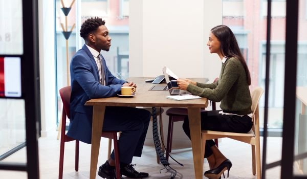 Employer interviewing employee